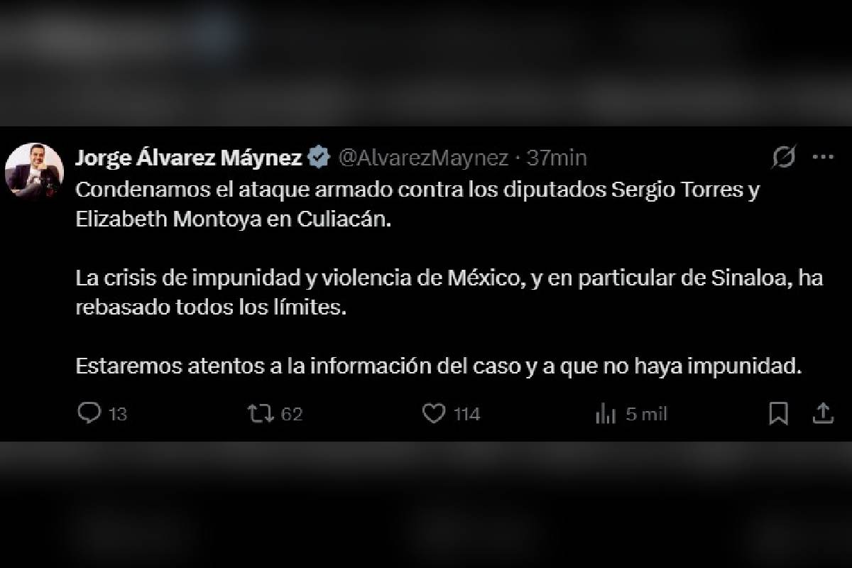 Máynez condena ataque a diputados de MC
