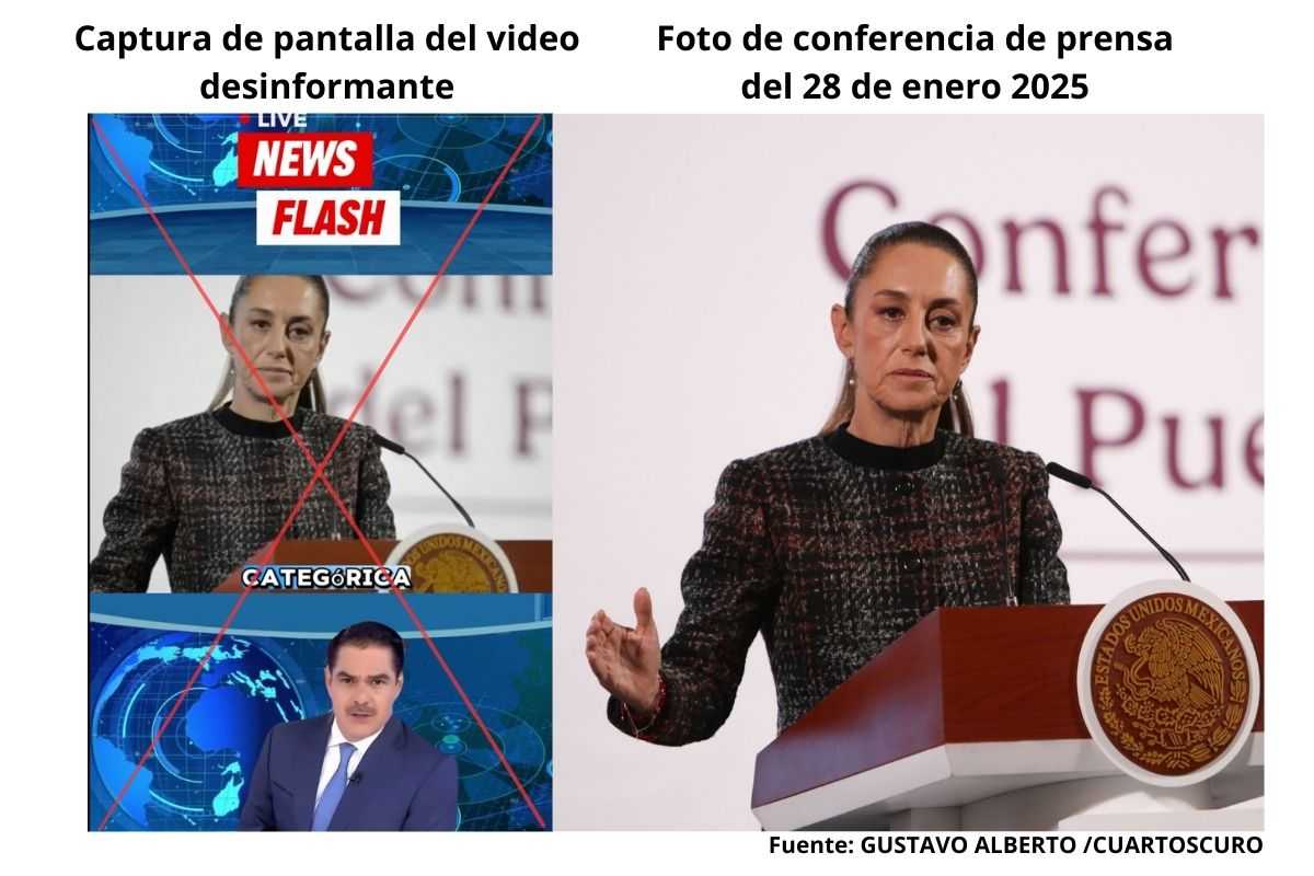 En redes sociales circula un video del periodista Javier Alatorre reportando que el presidente de Venezuela señaló a su homóloga de México como aliada; sin embargo, el clip fue hecho con inteligencia artificial. 