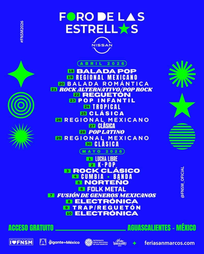 feria san marcos 2026 artistas cartelera foro de las estrellas