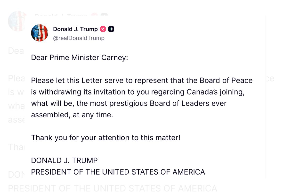 trump-retira-invitacion-al-primer-ministro-de-canada-para-integrar-su-junta-de-paz