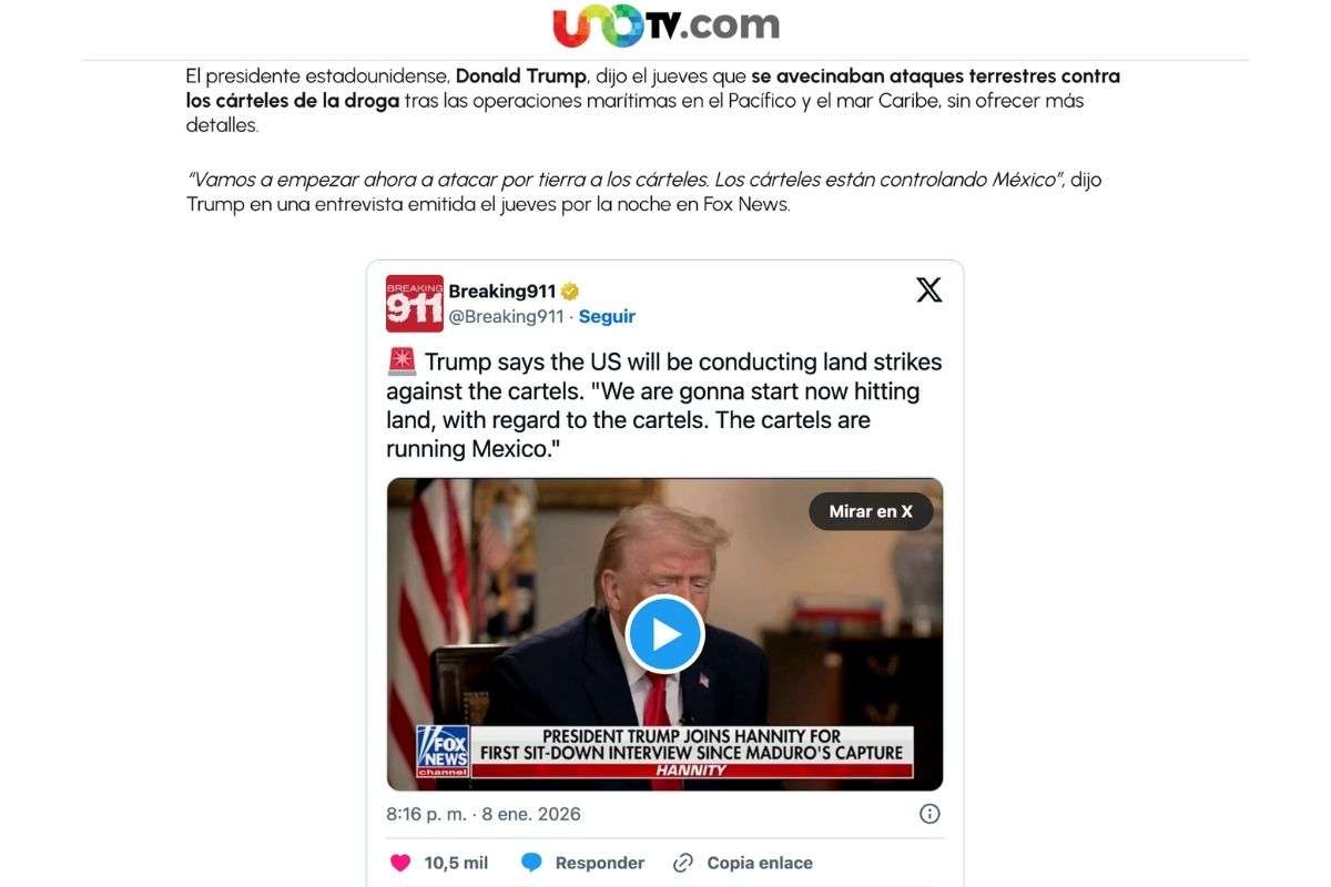 Contrario a lo que se afirma en redes sociales, la conferencia del presidente de Estados Unidos aludida tuvo lugar tras la intervención en Venezuela y la detención de Nicolás Maduro.