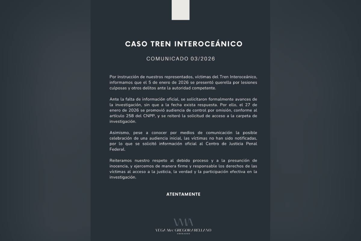 Víctimas del descarrilamiento del Tren Interoceánico denuncian omisiones y exigen acceso a la investigación