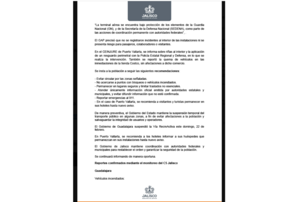 La secuencia original del video viral se grabó el 20 de febrero en Santa Marta, Colombia, y el incidente no tiene relación con los hechos violentos ocurridos en Jalisco tras el abatimiento de Nemesio Oseguera Cervantes.