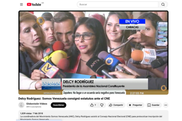 La declaración de la presidenta encargada de Venezuela fue sacada de contexto. En realidad, el material se publicó originalmente en febrero de 2018; su salida del partido fue para apoyar la candidatura de Nicolás Maduro, pero se reincorporó meses después. 