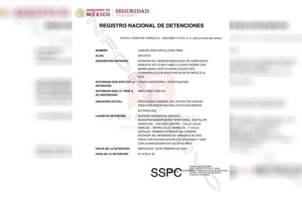 Detienen al director del Registro Civil de San Felio Orizatlán, Hidalgo, por presunto narcomenudeo