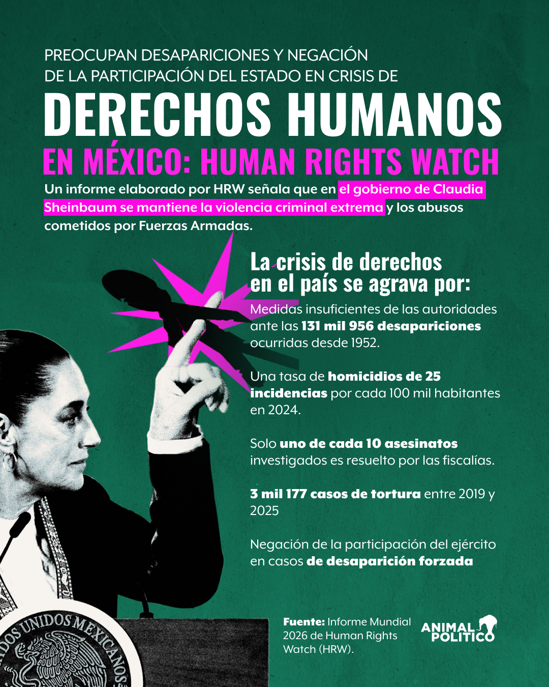 En México preocupan desapariciones y negación de la participación del Estado en crisis de derechos humanos: informe