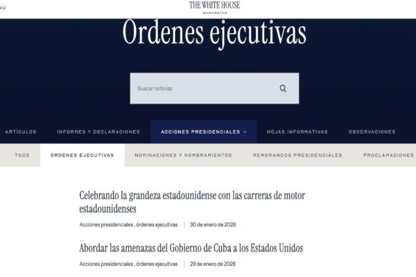 Fuente: Captura de pantalla de la sección de las órdenes ejecutivas de la Casa Blanca.
