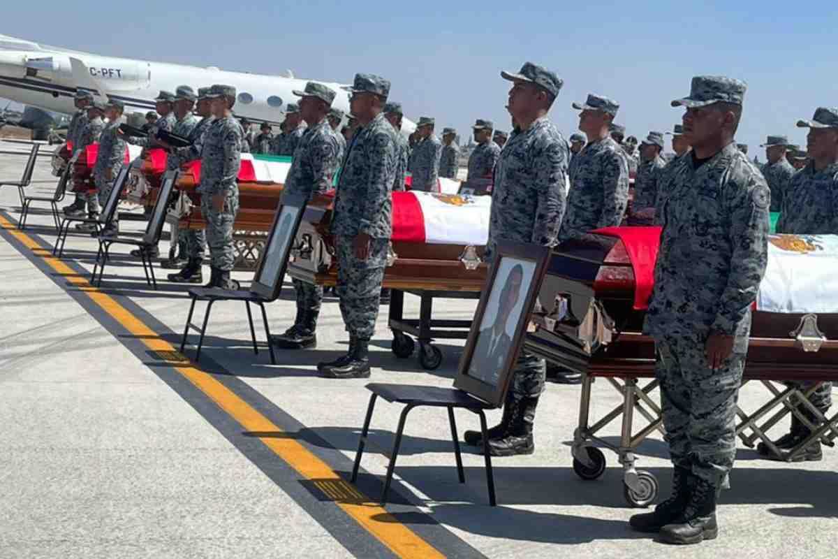 despiden honores militares caidos operativo El Mencho