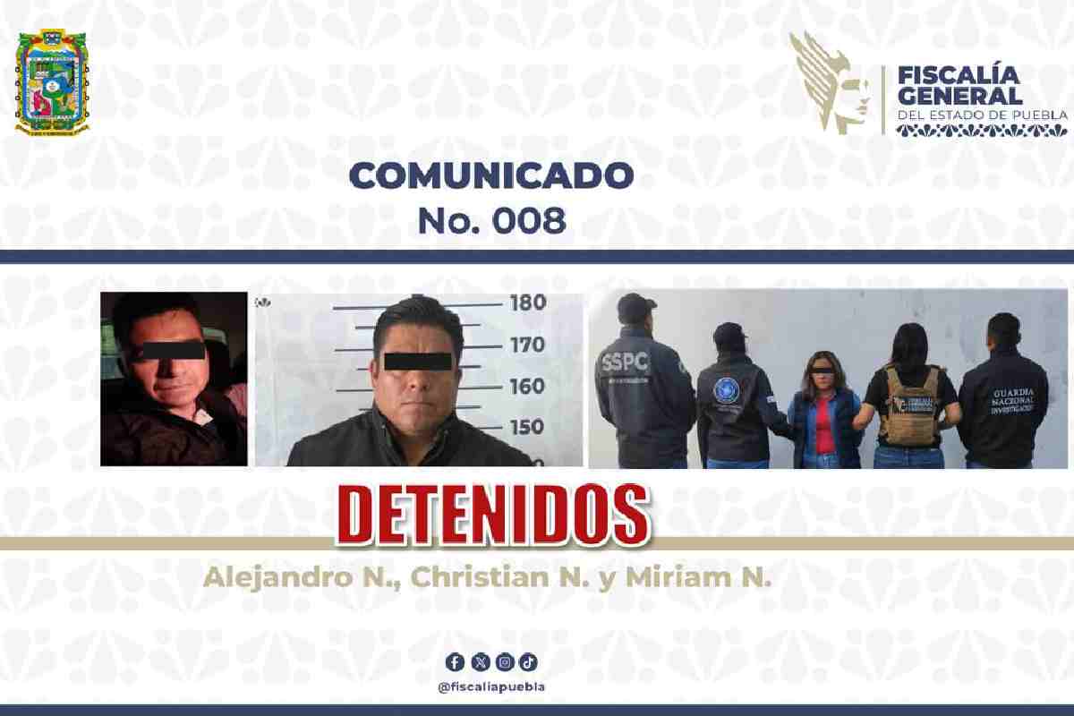 detenidos puebla homicidio Alexandro Karina
