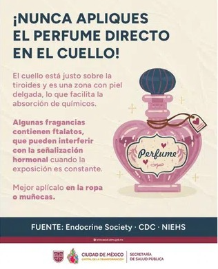 Perfume cuello Secretaría de Salud