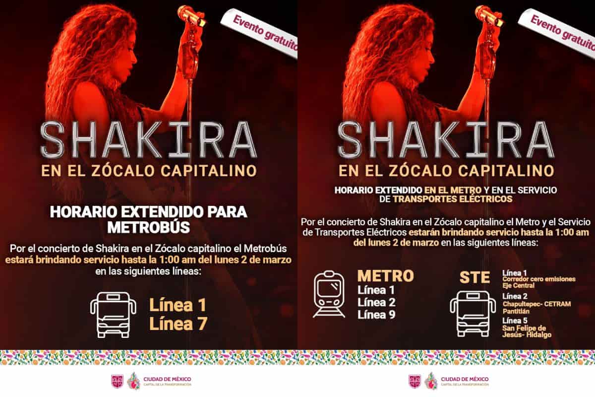 metro metrobus horarios shakira zocalo