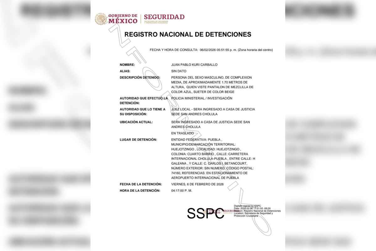 registro nacional detenciones Juan Pablo Kuri