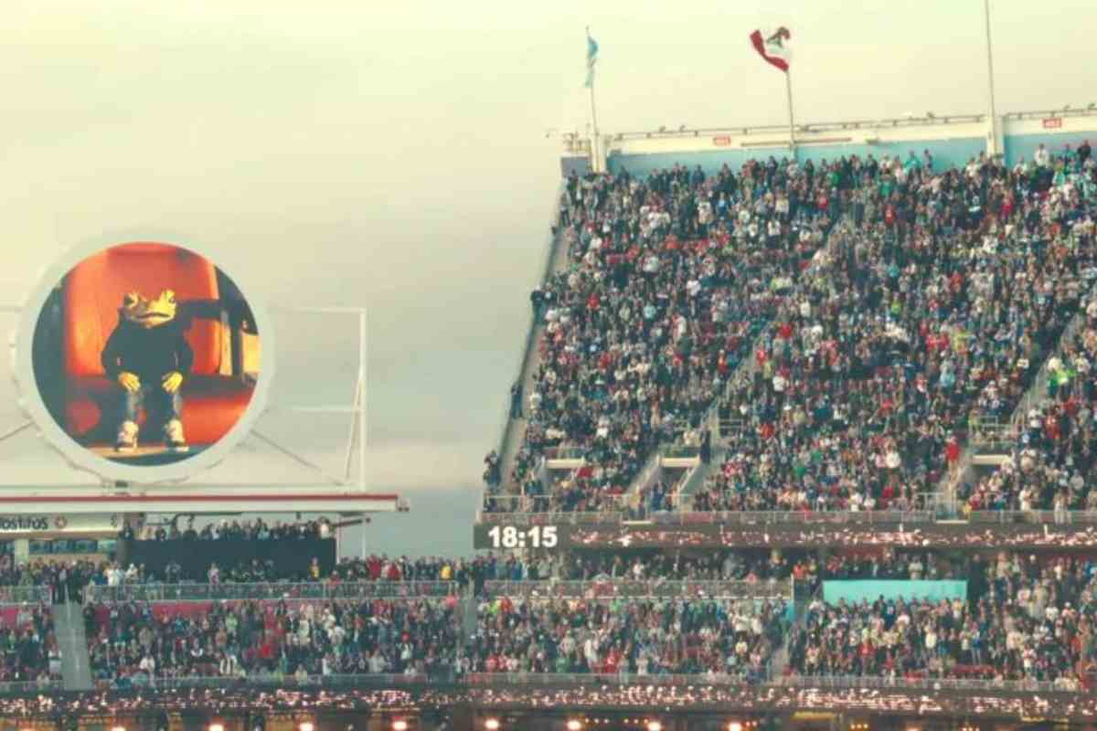 Sapo concho en el show de Bad Bunny en el Super Bowl. Foto: video de la NFL