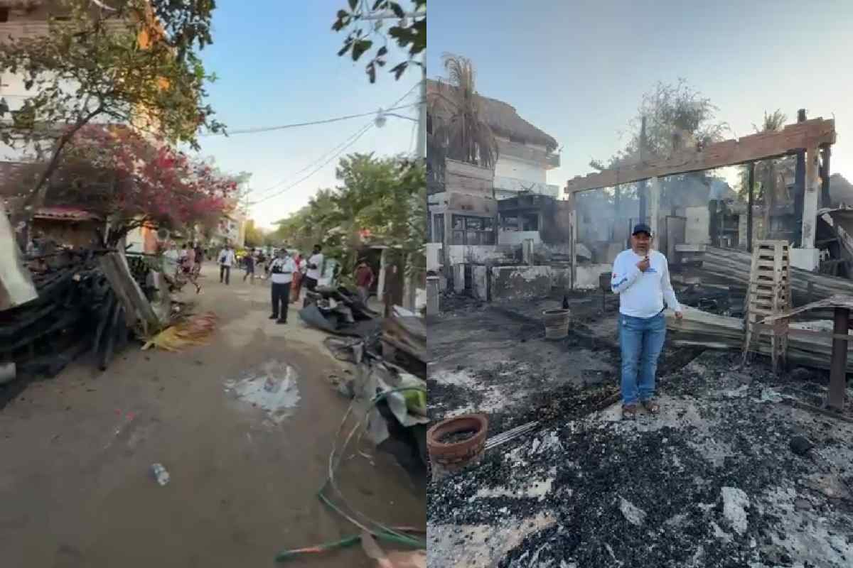 Incendio en Punta Zicatela Puerto Escondido Oaxaca