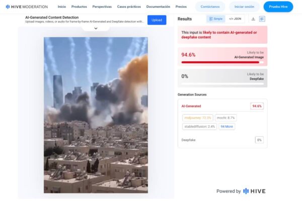 Fuente: Resultados de la herramienta Hive Moderation.